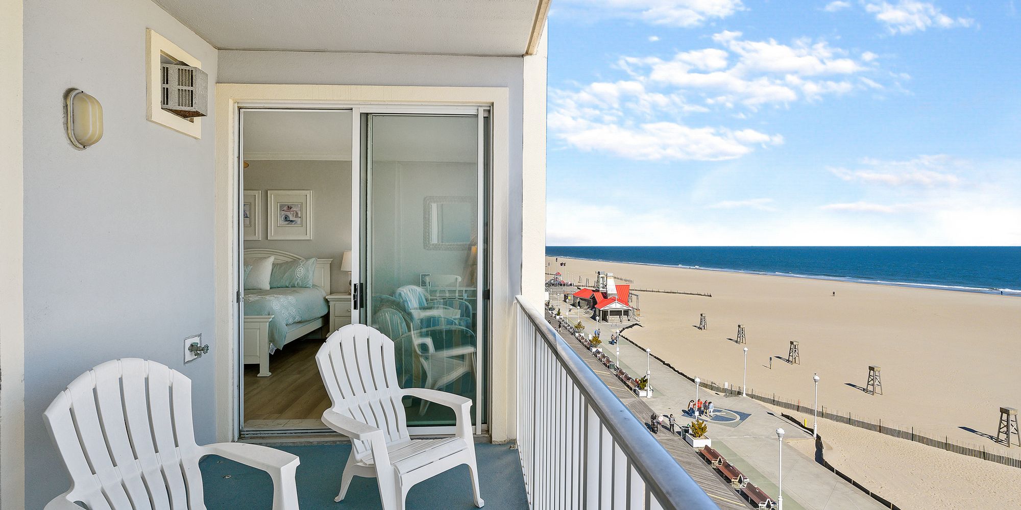Oceanfront balcony views from Ocean City vacation rental