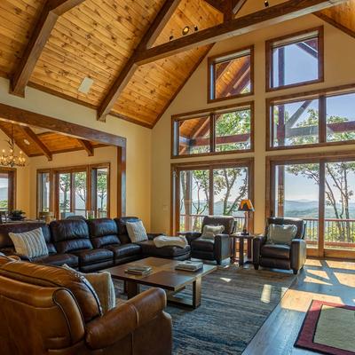 Living room with mountain views.