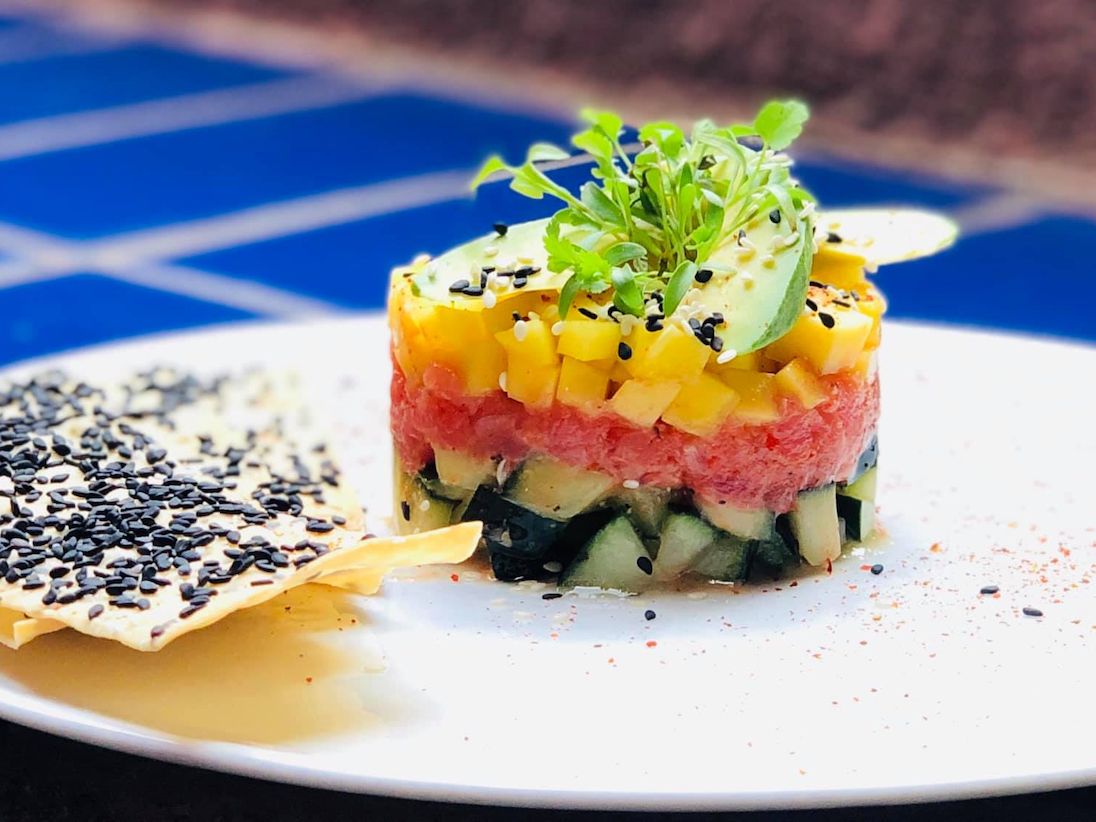 Stacked Gourmet Food At Santa Fe, NM Restaurant