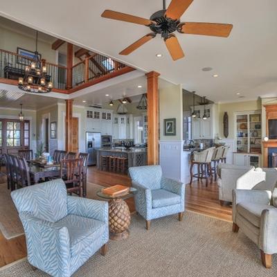Open floor plan in a Folly Beach vacation rental.
