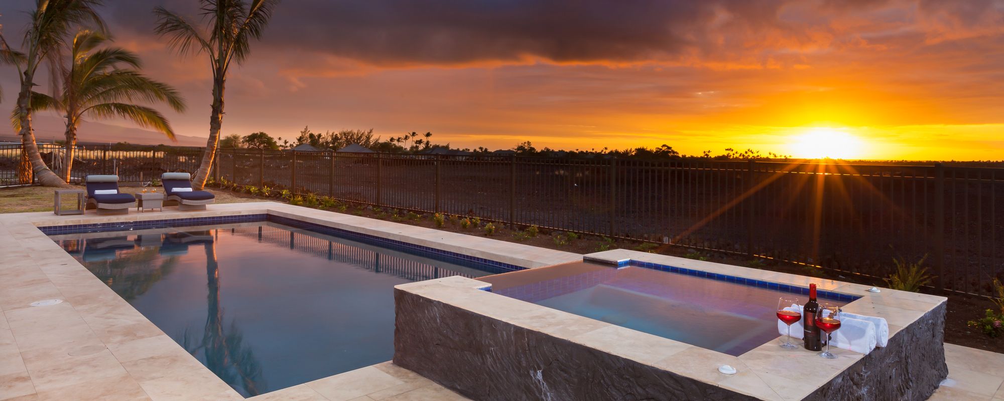 Sunset view from the pool