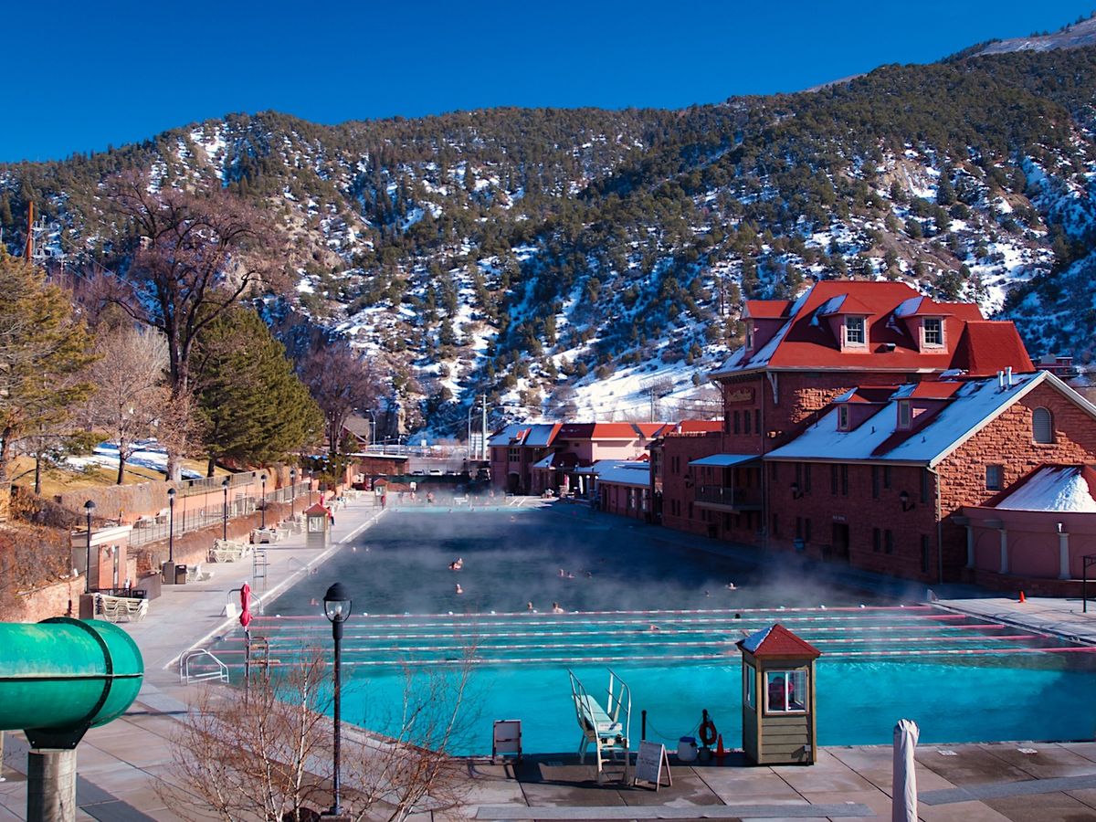 View of The Glenwood Hot Springs Pool in The Winter