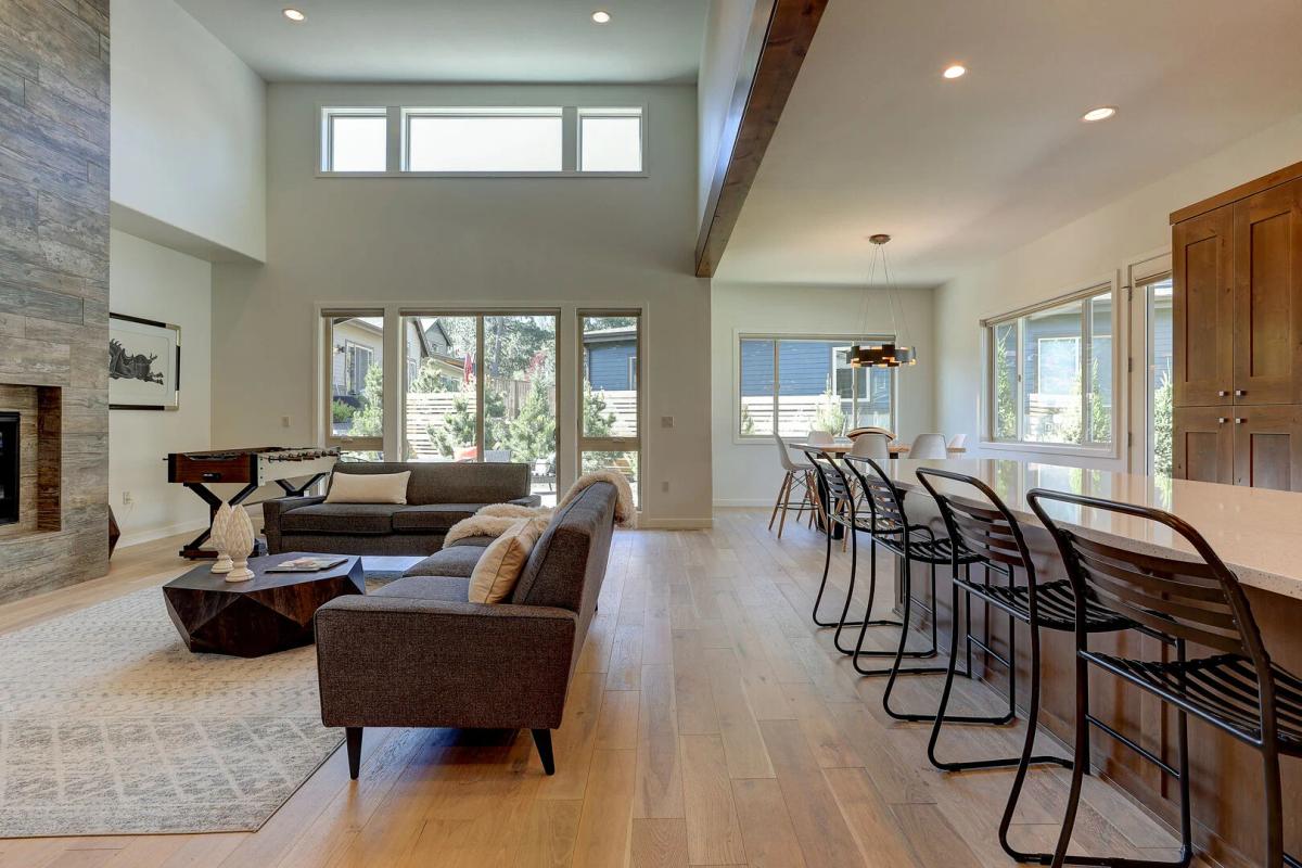 Open living space in a Bend, OR vacation rental.