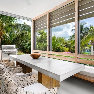 Outdoor living space at Aqua Bliss Villa.