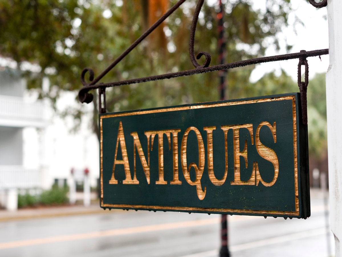 Vintage Green Antique Sign