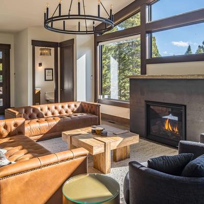 Living room with fireplace