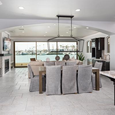 Dining room in a Newport Beach vacation rental.