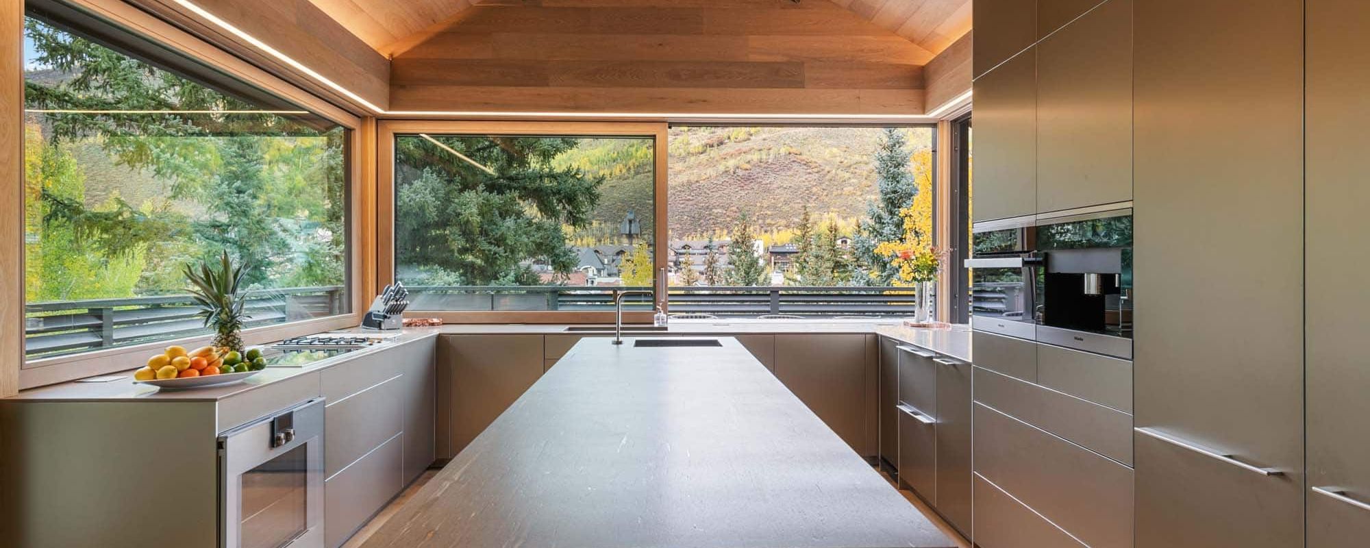 Modern kitchen in a Vail Valley vacation rental home