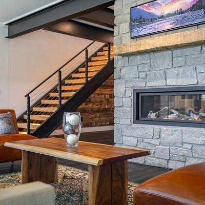 Fireplace in Eagle's View in Cody, WY.
