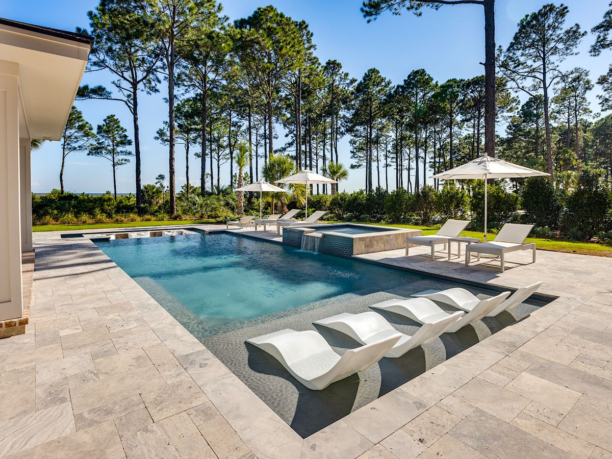 View of Private Pool At A Luxury Oceanfront Hilton Head Island Vacation Rental