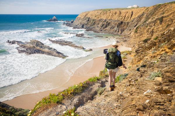 Hiking along the beach