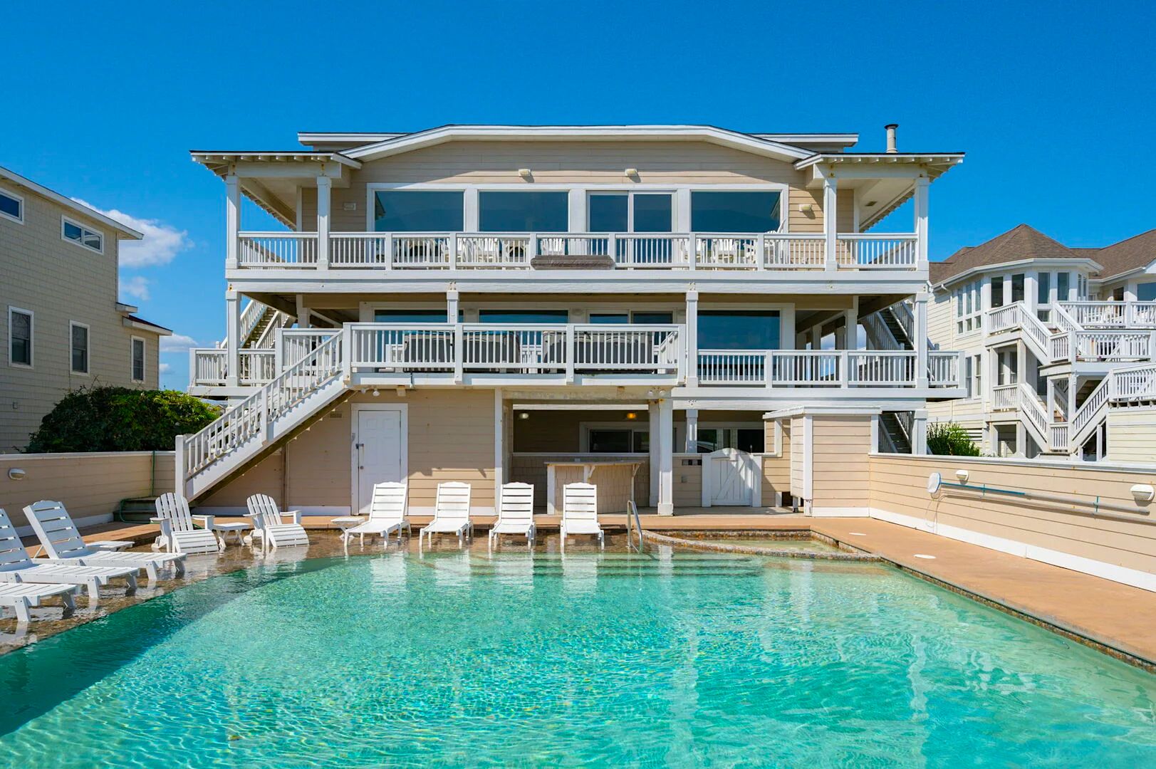 View of Luxury Outer Banks Vacation Rental with Private Pool 