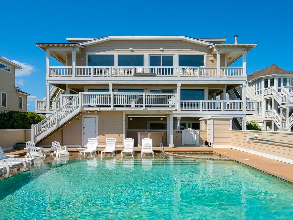 View of Luxury Outer Banks Vacation Rental with Private Pool