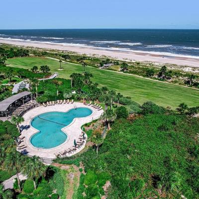 Aerial View of Oceanfront Pool At The Luxury Shipwatch Condo Complex