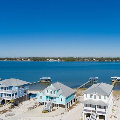 Dock at a Gulf Shores vacation rental.