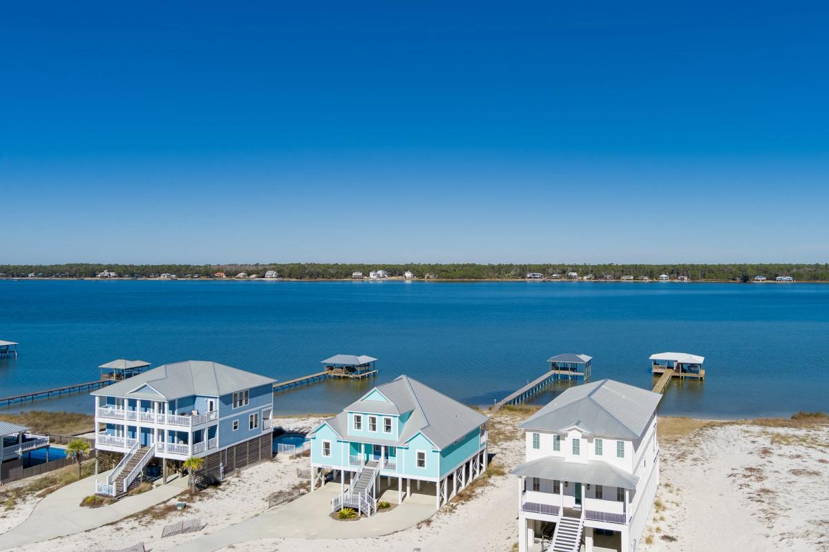 Dock at a Gulf Shores vacation rental.