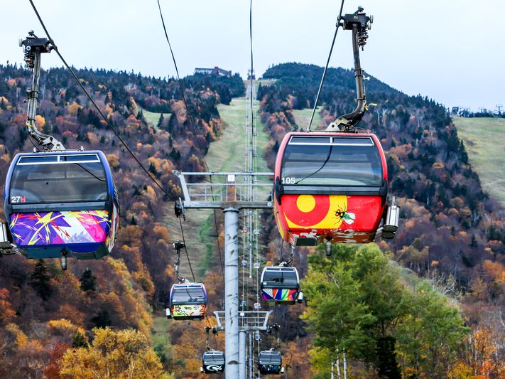 Colorful Killington Mountain Gondolas in the Fall