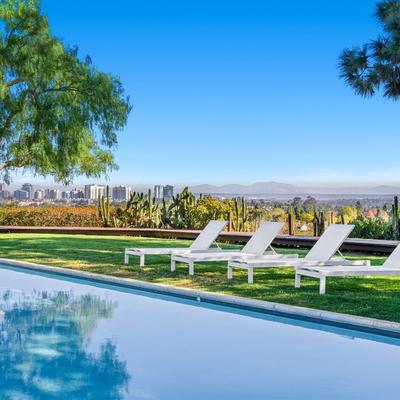 Private pool with city view.