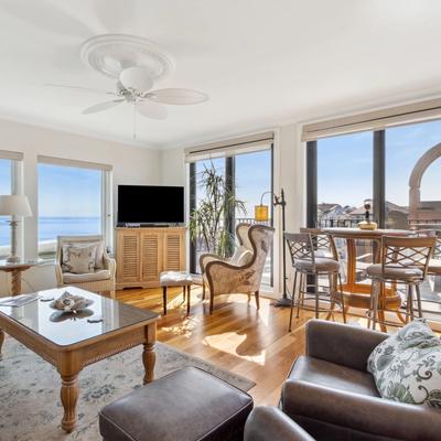Living room with ocean view from 1867 Turtle Dunes.
