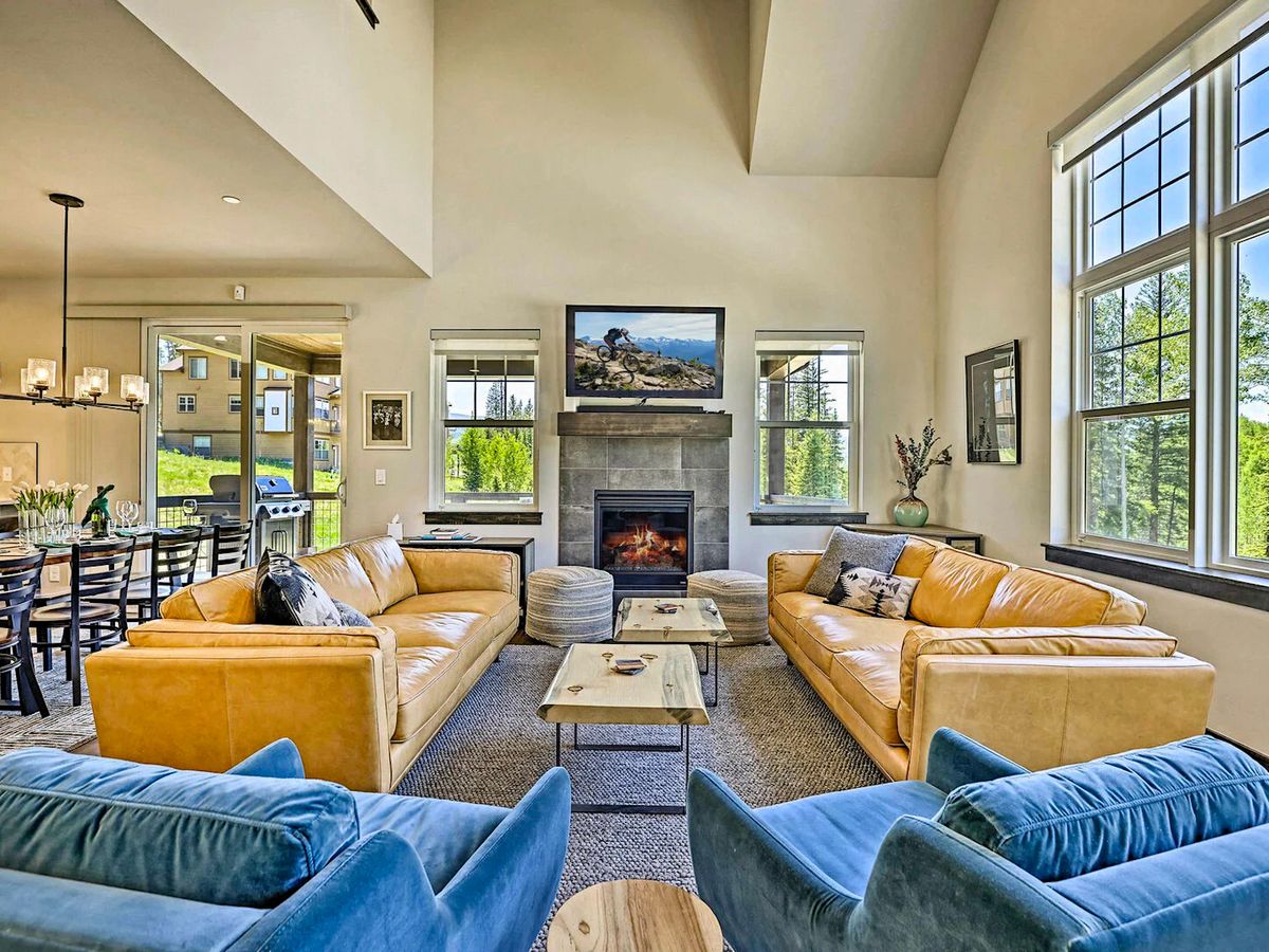 Living Room with Mountain Views in Luxury Winter Park Colorado Vacation Rental