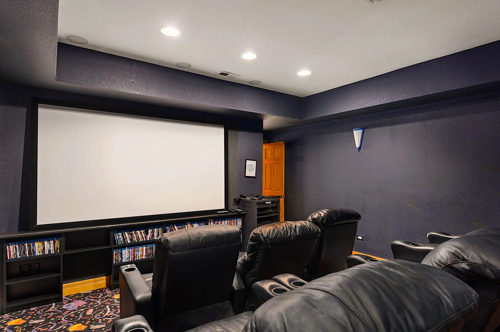 Home Theatre With Tiered Seating in Luxury Vacation Rental Outer Banks, NC