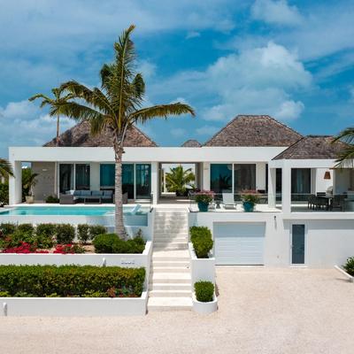 Exterior view of a Turks and Caicos vacation rental.