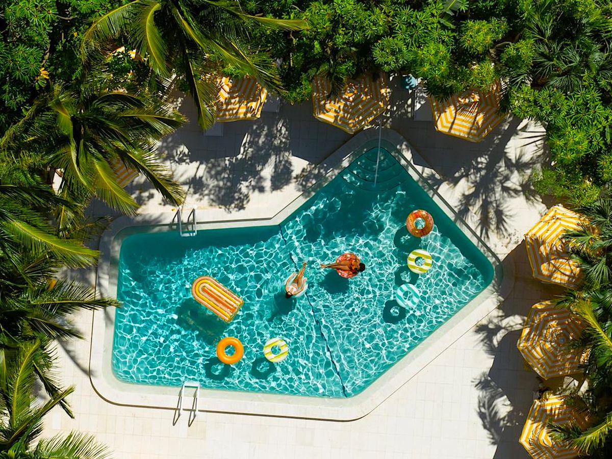 Aerial View of pool at Mello On The Beach AMI Luxury Condos