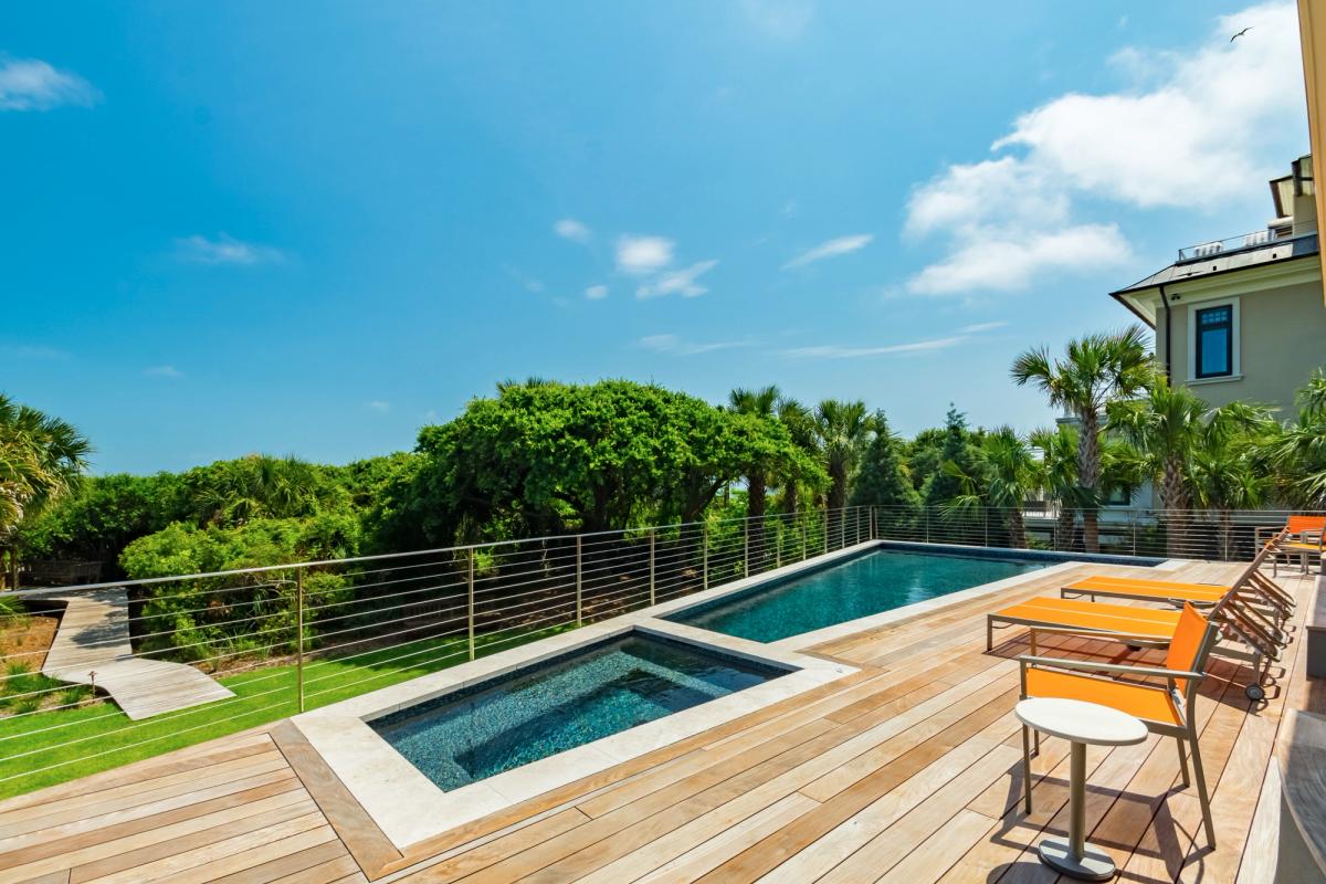 Vacation rental home with a private pool on Kiawah Island.