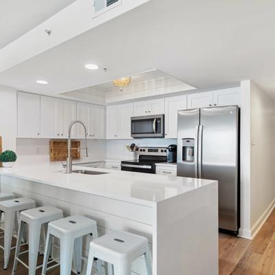 Kitchen in a Folly Beach vacation rental.