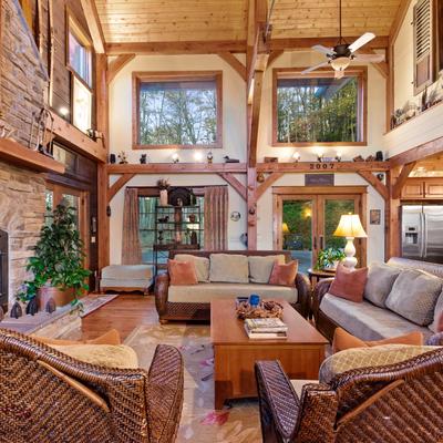 Living room with fireplace.