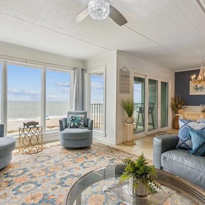 Living Room In Oceanfront Luxury Amelia Island Condo Rental