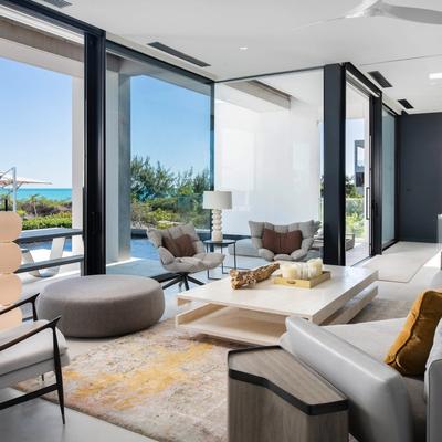 Living room with ocean views.