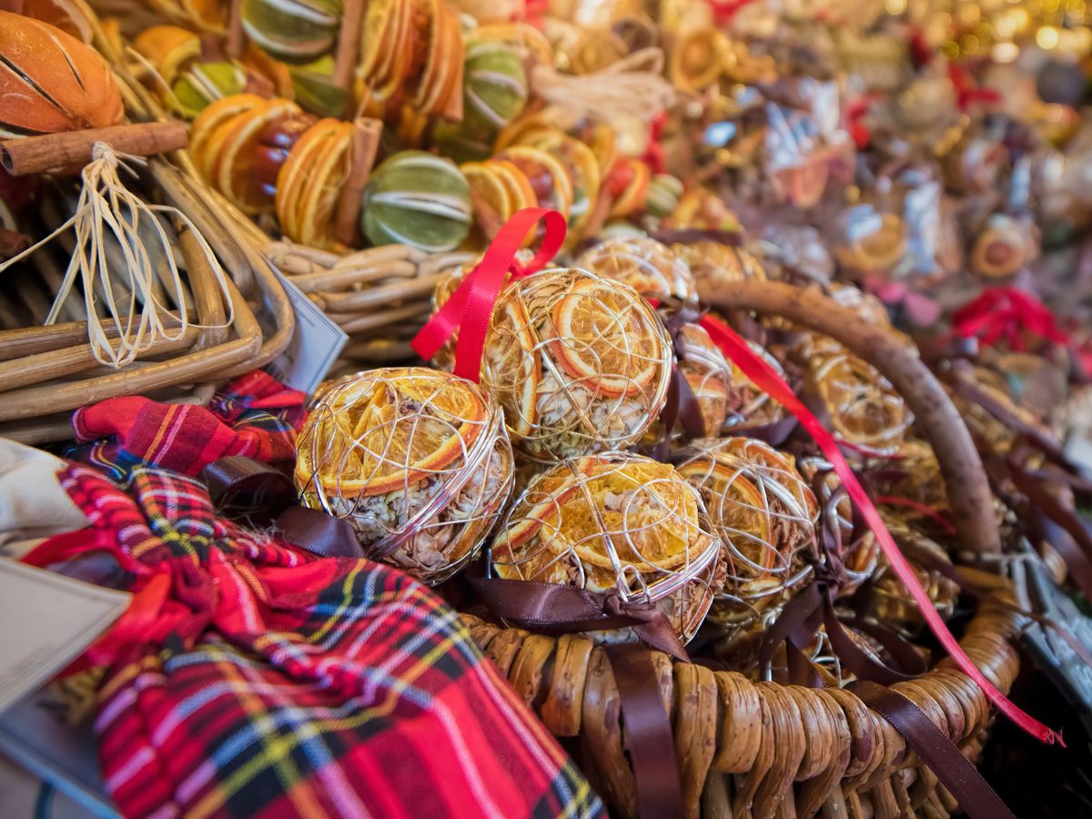 Traditional Holiday Dried Fruit Decorations at Holiday Market