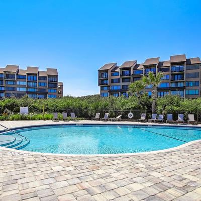View of Large Pool and Luxury Beach Walker Villa Condos In Amelia Island Florida