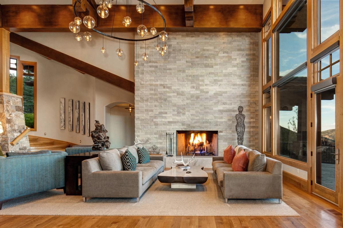 Living room in a Park City vacation rental.