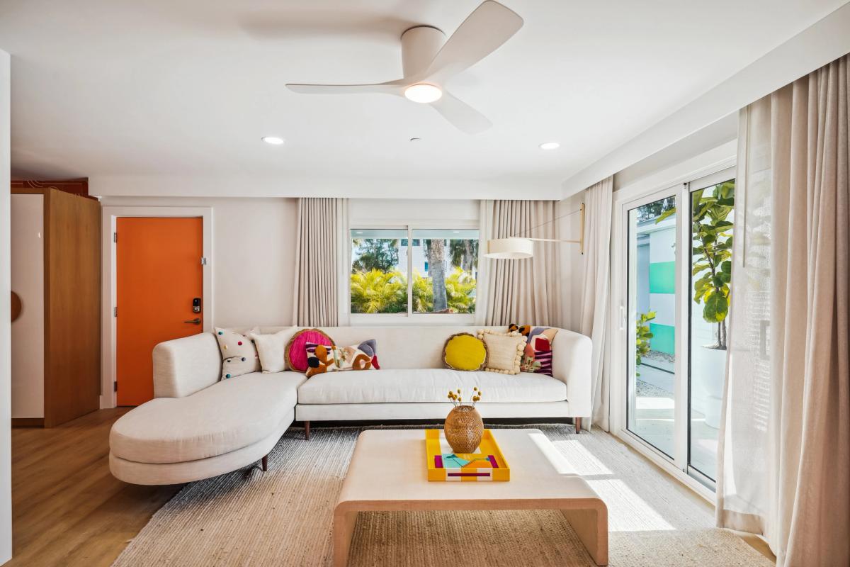 Bright living space in an Anna Maria Island vacation rental.