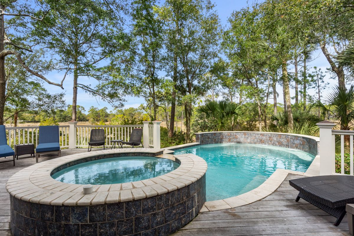 Vacation rental home with a private pool on Kiawah Island.