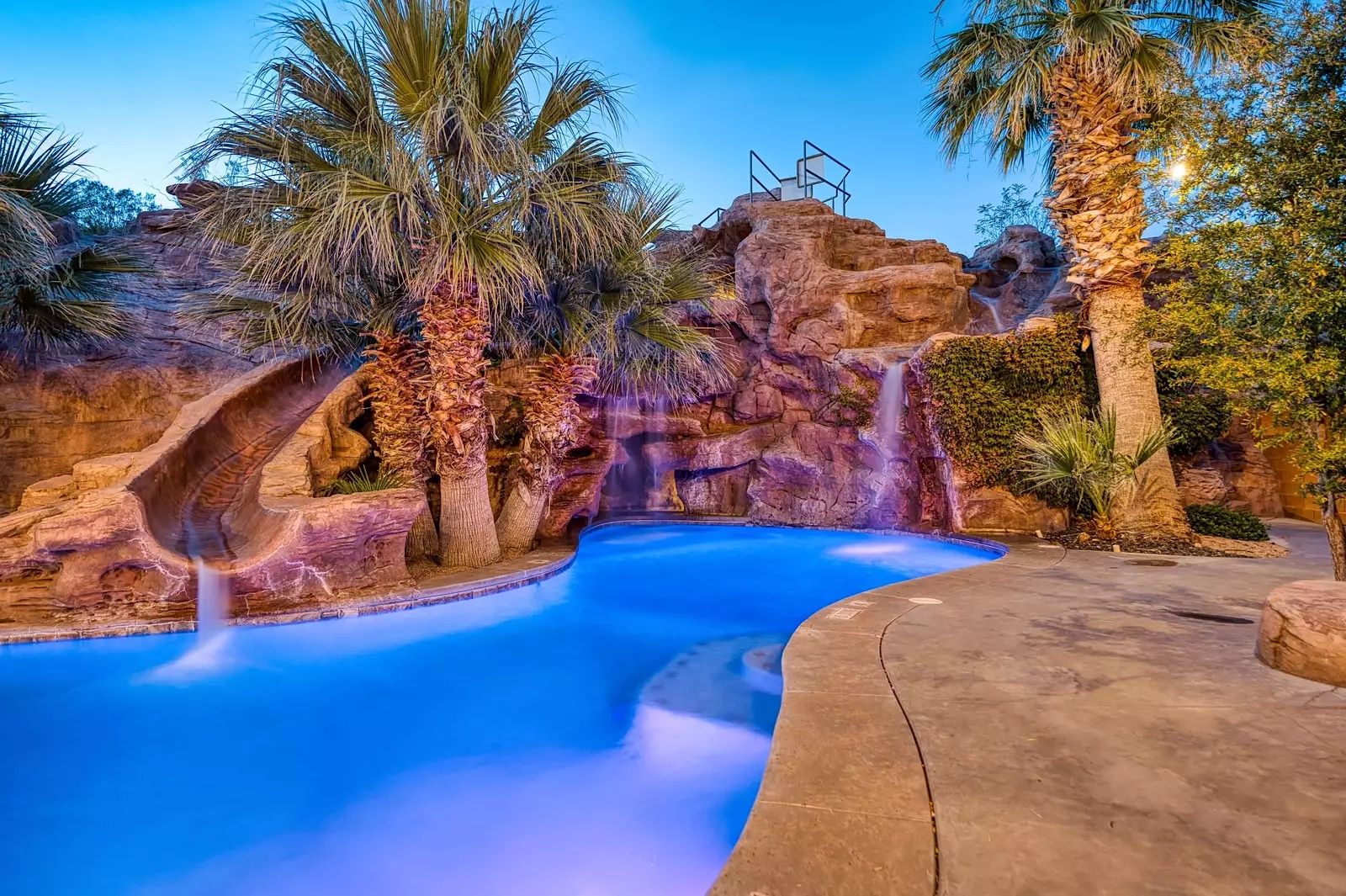 View of Lagoon Pool and Slide at Luxury St. George, UT Vacation Rental