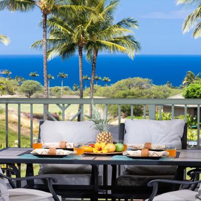 Outdoor dining on the patio.