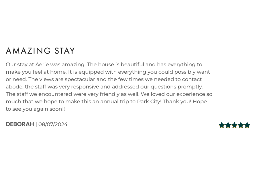 Raving review about Adobe at Aerie View vacation rental that talks about the spectacular views and attentive staff
