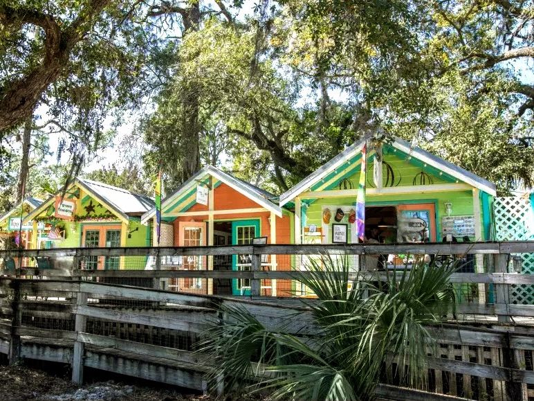 View of Colorful Shops at Tybee Oaks on Tybee Island's Main Street