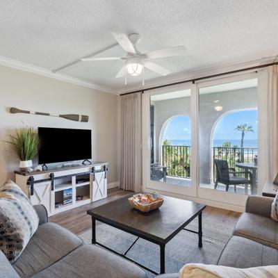 Living Room In Luxury Oceanfront Amelia Island Condo Rental