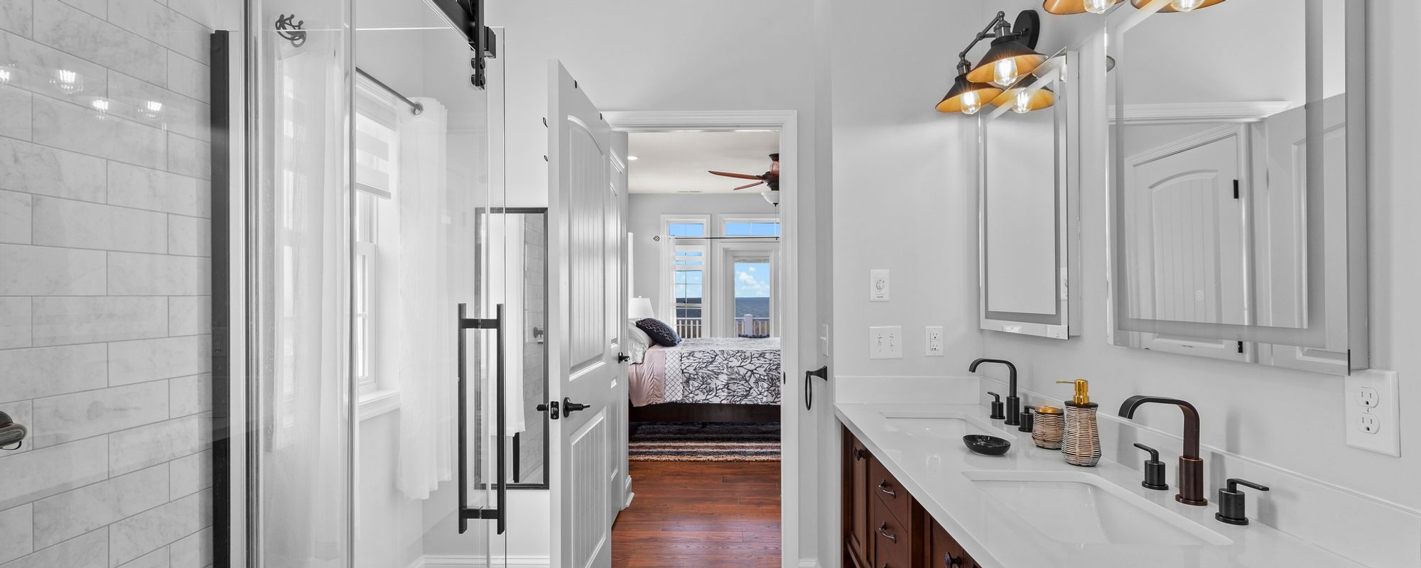 Modern vacation rental bathroom in Chincoteague