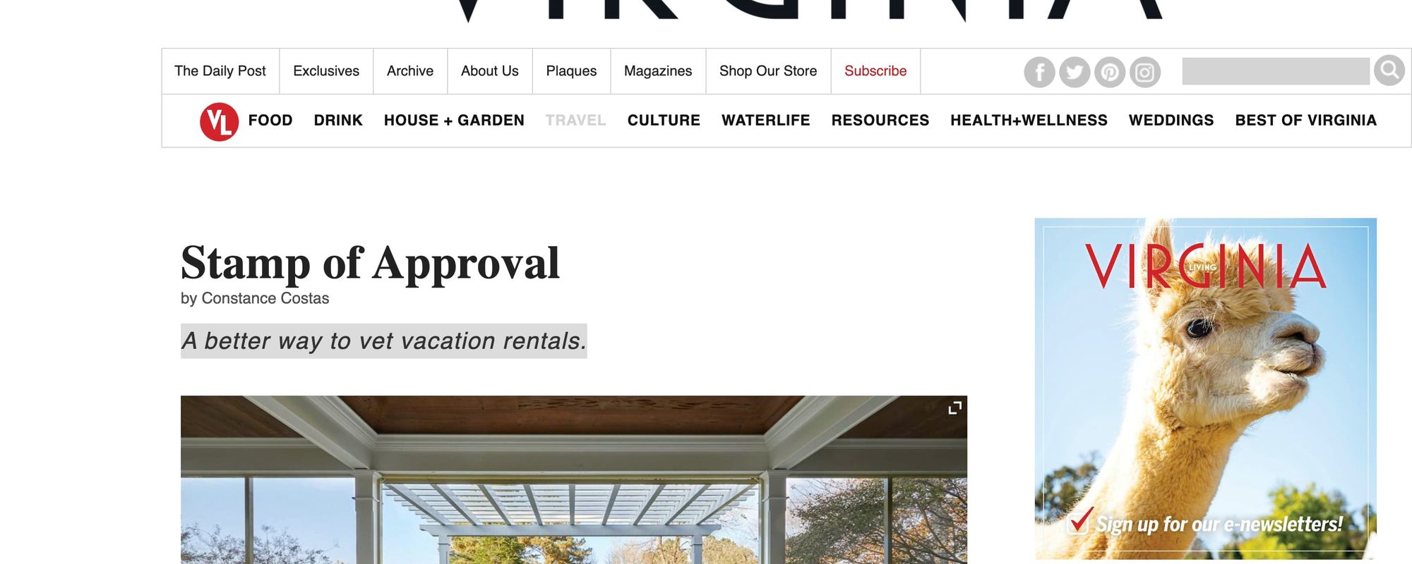 Virginia Living Magazine Recognizes the One Hundred Collection