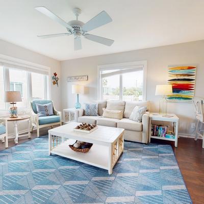 Living room in a Wild Dunes vacation rental