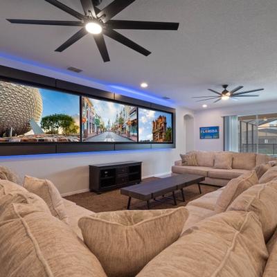 Media room in an Orlando vacation rental.