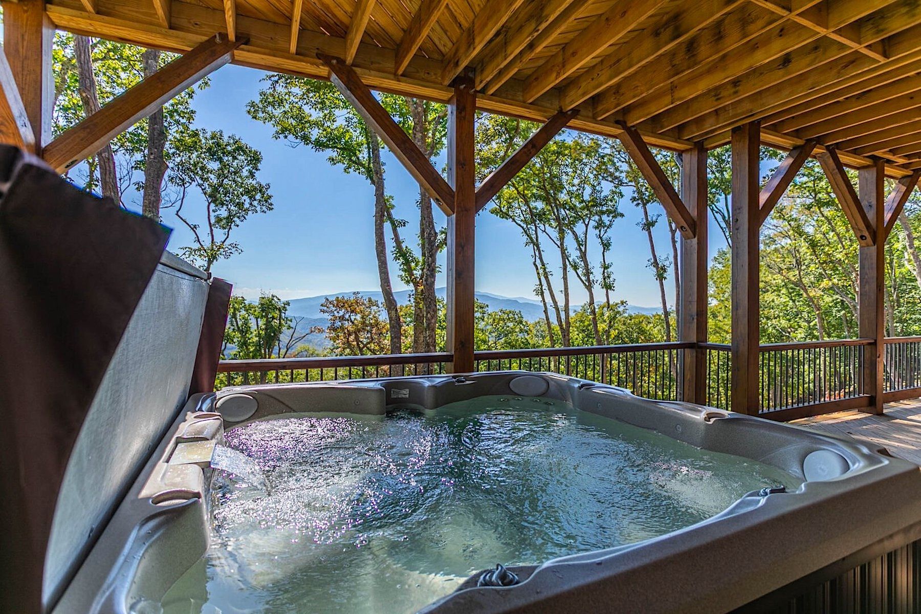 Beautiful Mountain Views From Boone Luxury Vacation Rental Hot Tub
