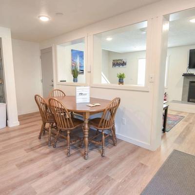 Breakfast Table and fireplace