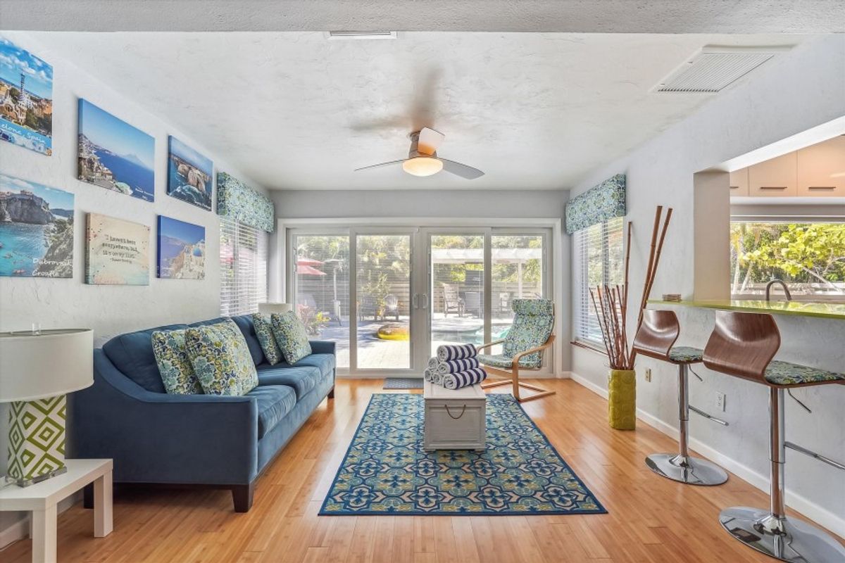 Living space at a Sarasota vacation rental.