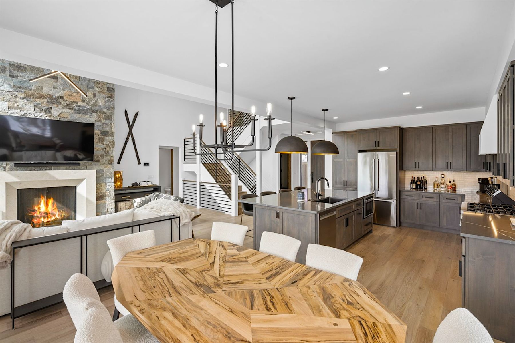 Modern Mountain Kitchen in Luxury Big Sky Montana Vacation Rental